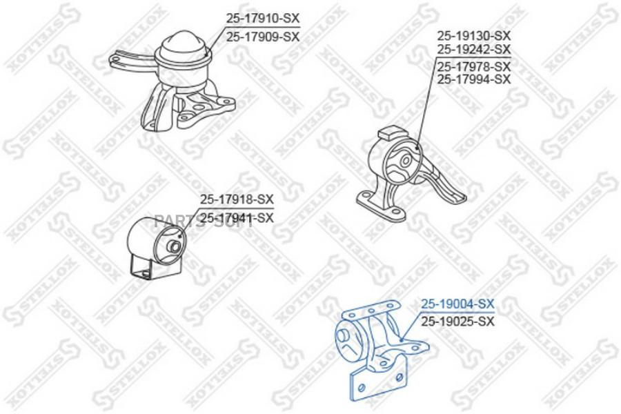 STELLOX Подушка ДВС  STELLOX 2519004sx