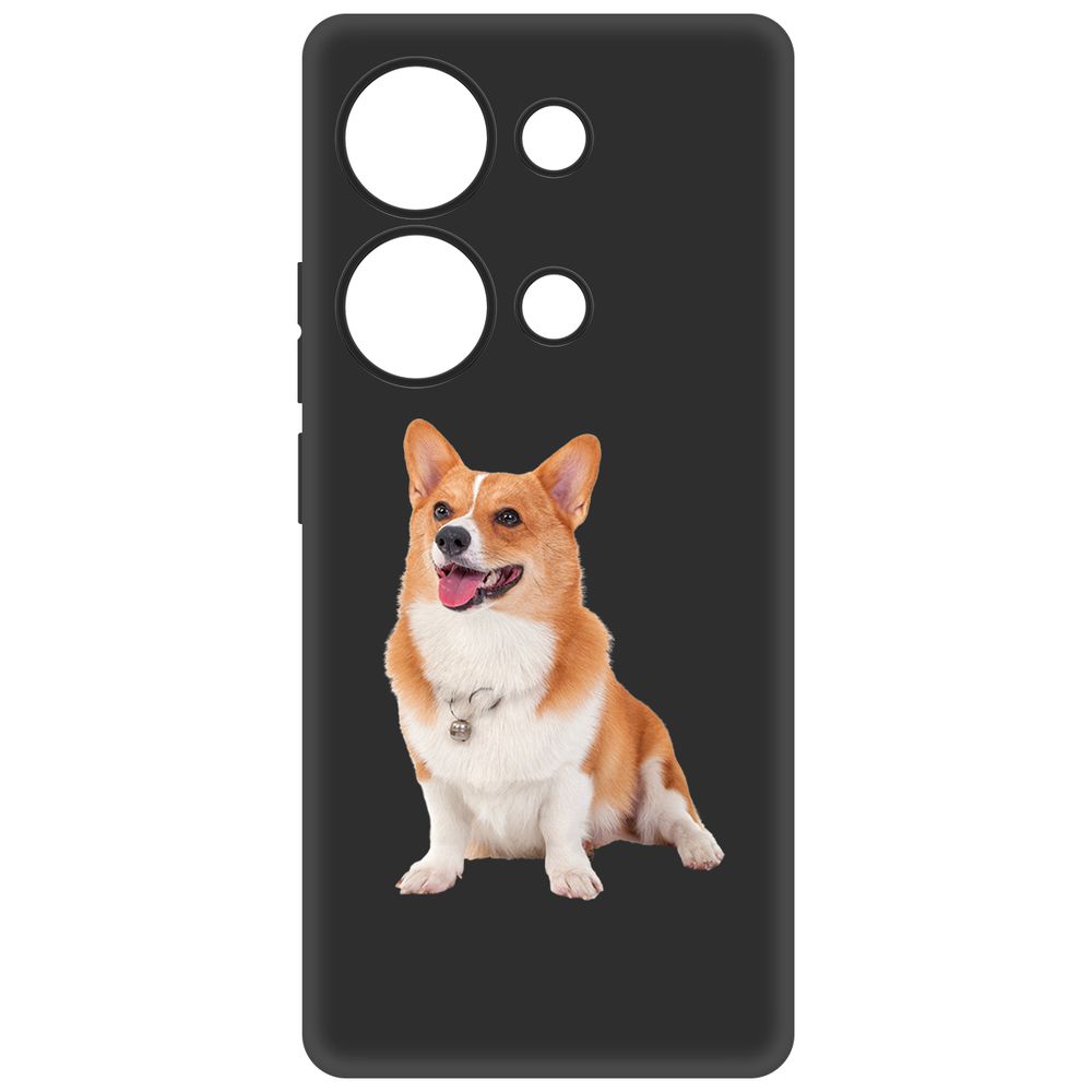 

Чехол-накладка Krutoff Soft Case Корги для Poco M6 Pro 4G черный