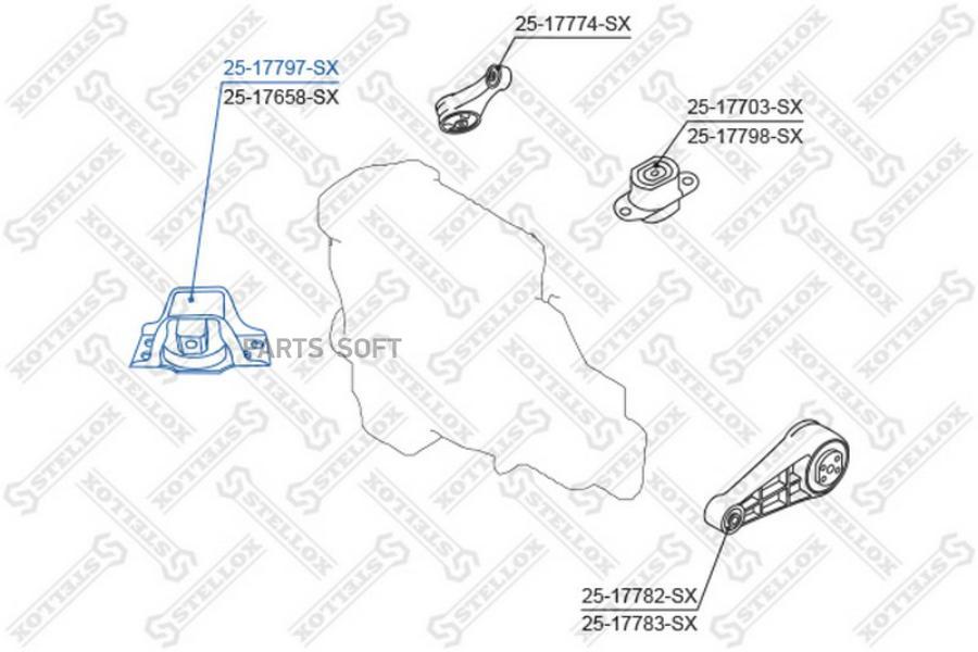 

STELLOX Подушка ДВС STELLOX 2517797sx