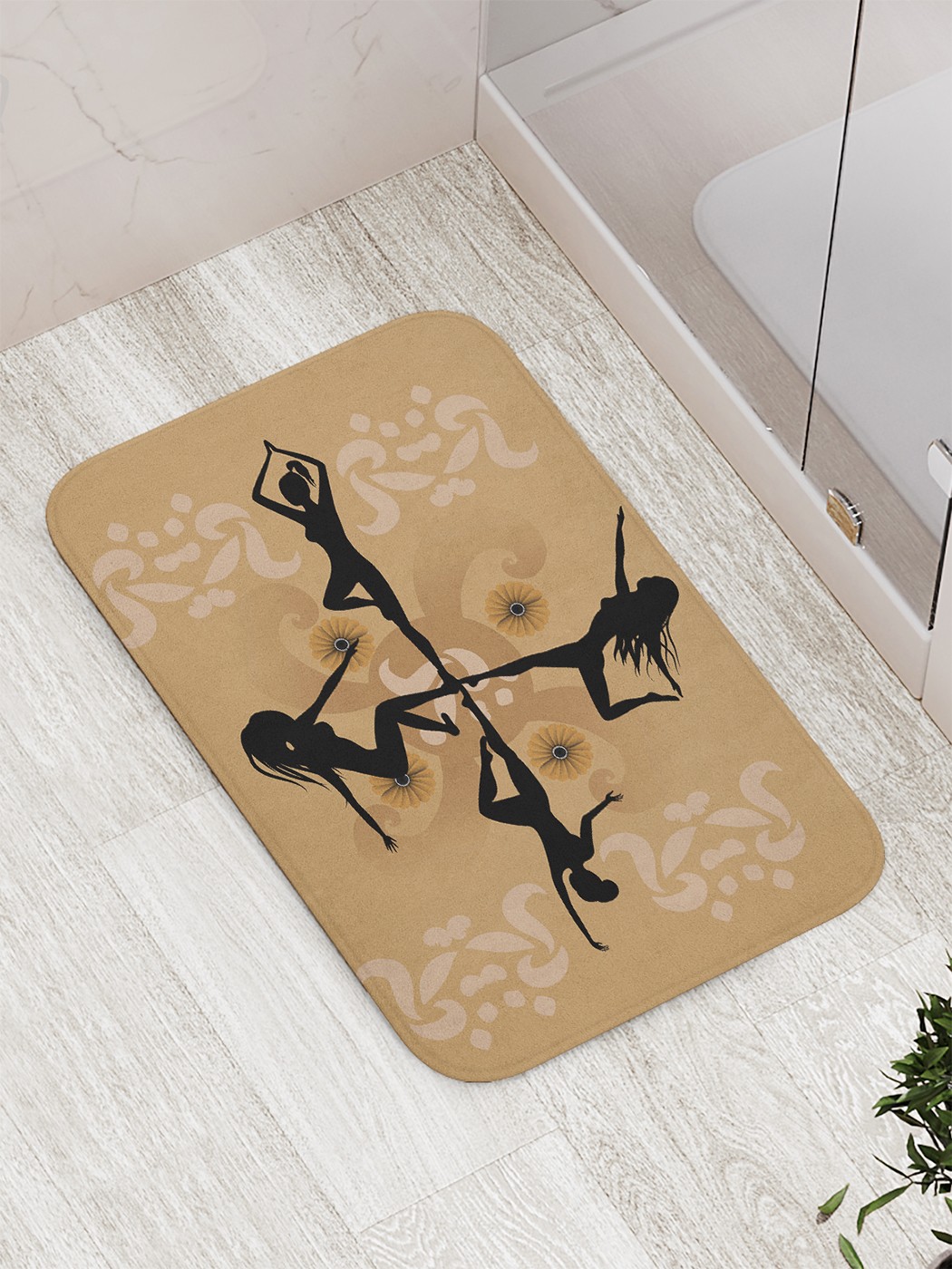 

Коврик противоскользящий JoyArty "Женственный тандем" для ванной 77х52 см