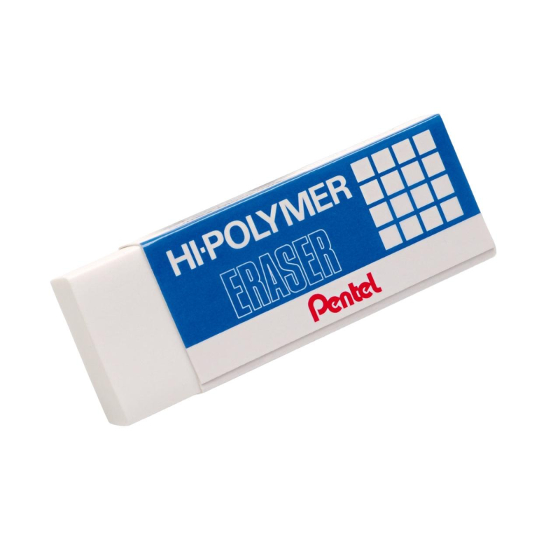 Ластик Pentel Hi-Polymer Eraser 43х17х115мм белый картонный держат ZEH05 3881₽