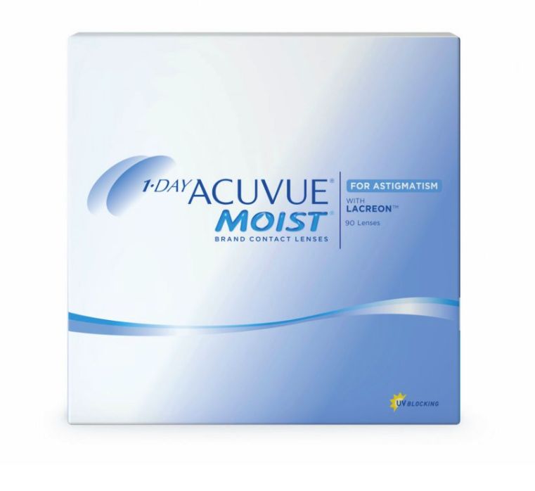 Контактные линзы 1-Day Acuvue Moist for Astigmatism 90 линз/D -2.00/8.5/CYL -1.25/Ось 160  - купить