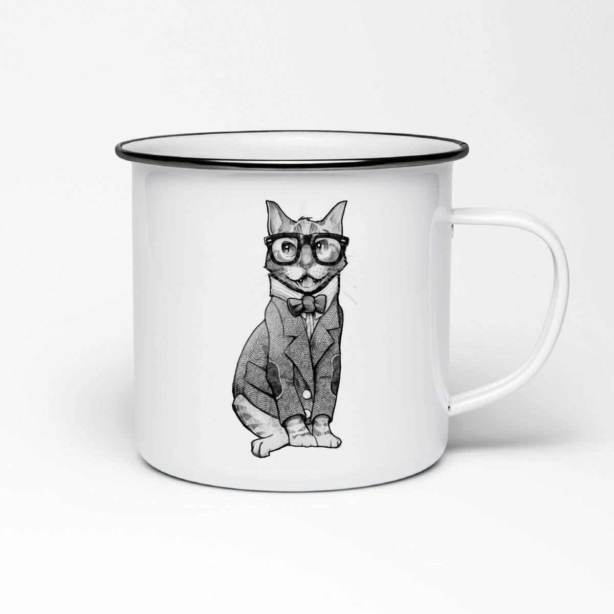 

Кружка металлическая CoolPodarok Кот в пиджаке и очках