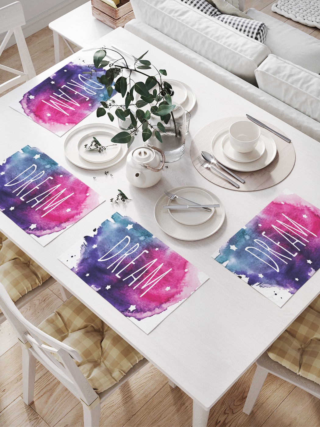 

Комплект салфеток JoyArty "Звездная мечта" для сервировки стола (32х46 см, 4 шт.), Белый, Звездная мечта