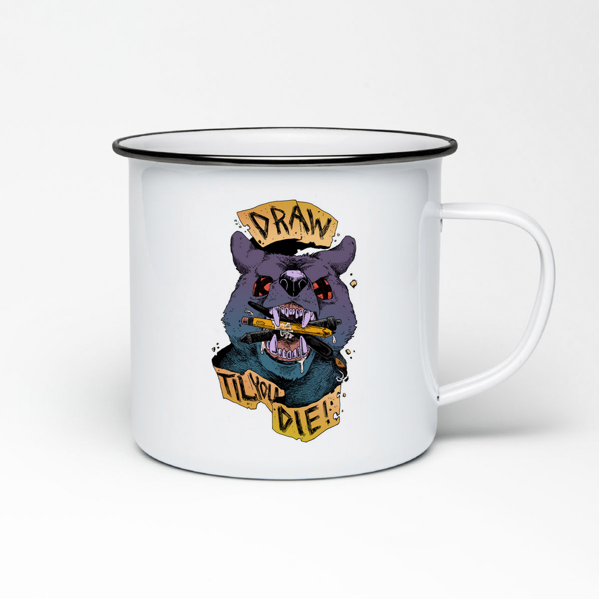 

Кружка металлическая CoolPodarok Draw til you die