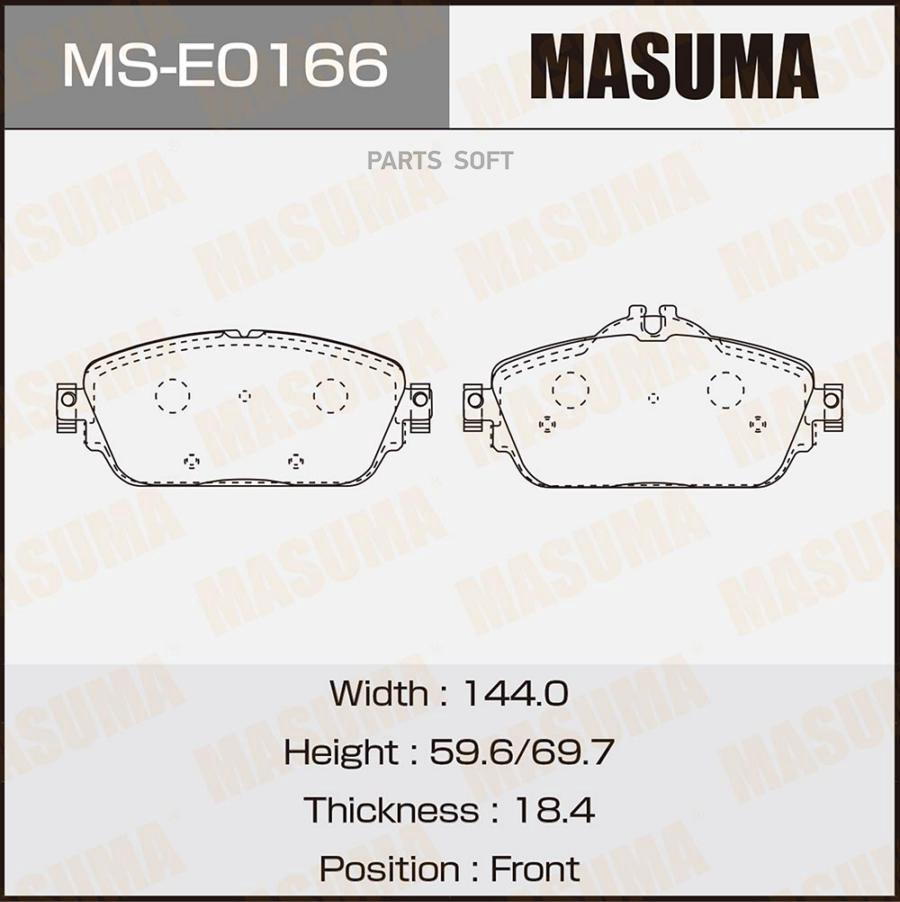 

Тормозные колодки MASUMA MSE0166