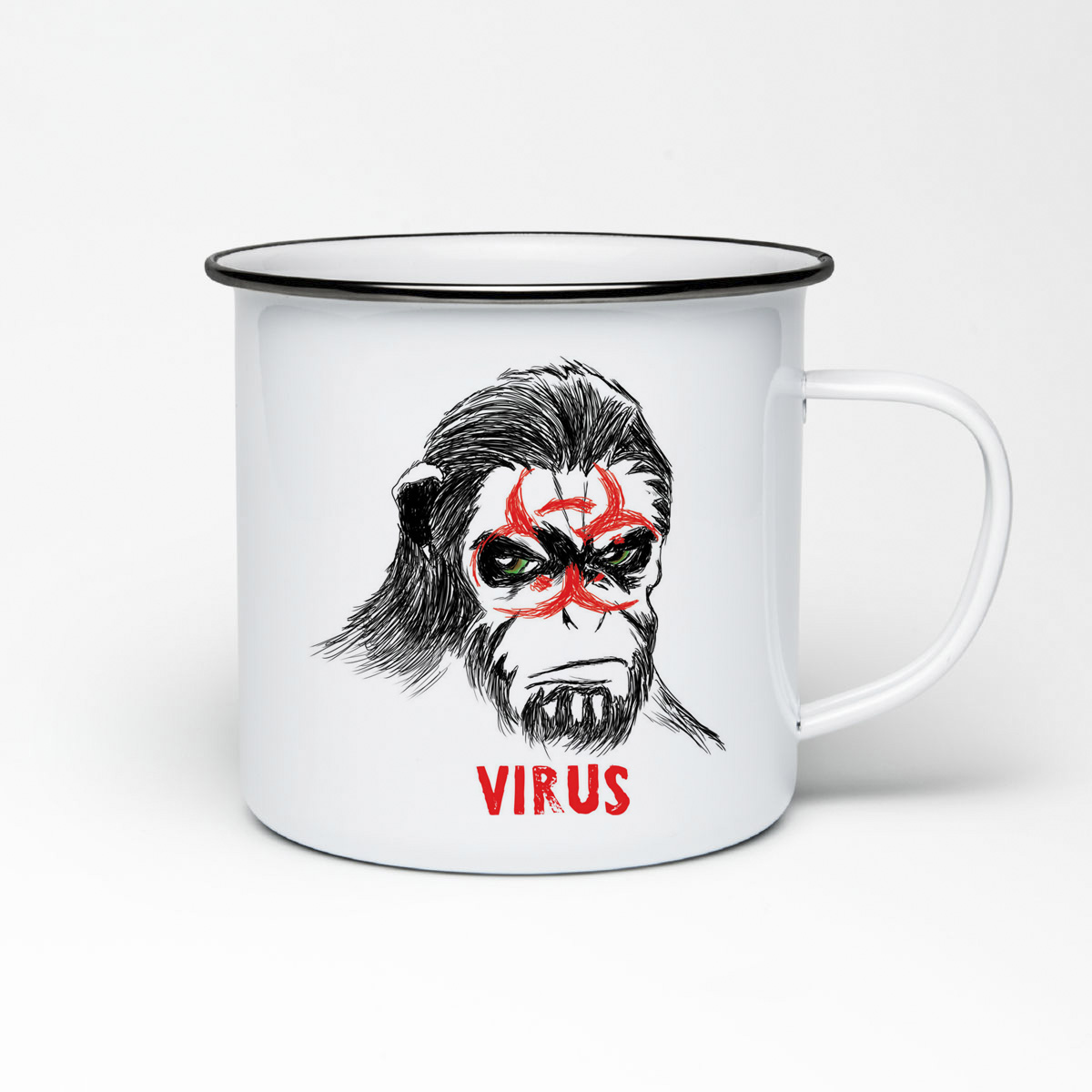 

Кружка металлическая CoolPodarok Virus Обезьяна