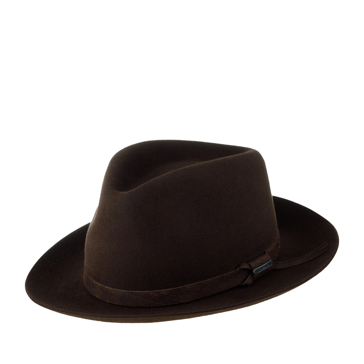 Шляпа унисекс Stetson 2198207 FEDORA FURFELT темно-коричневая, р.59