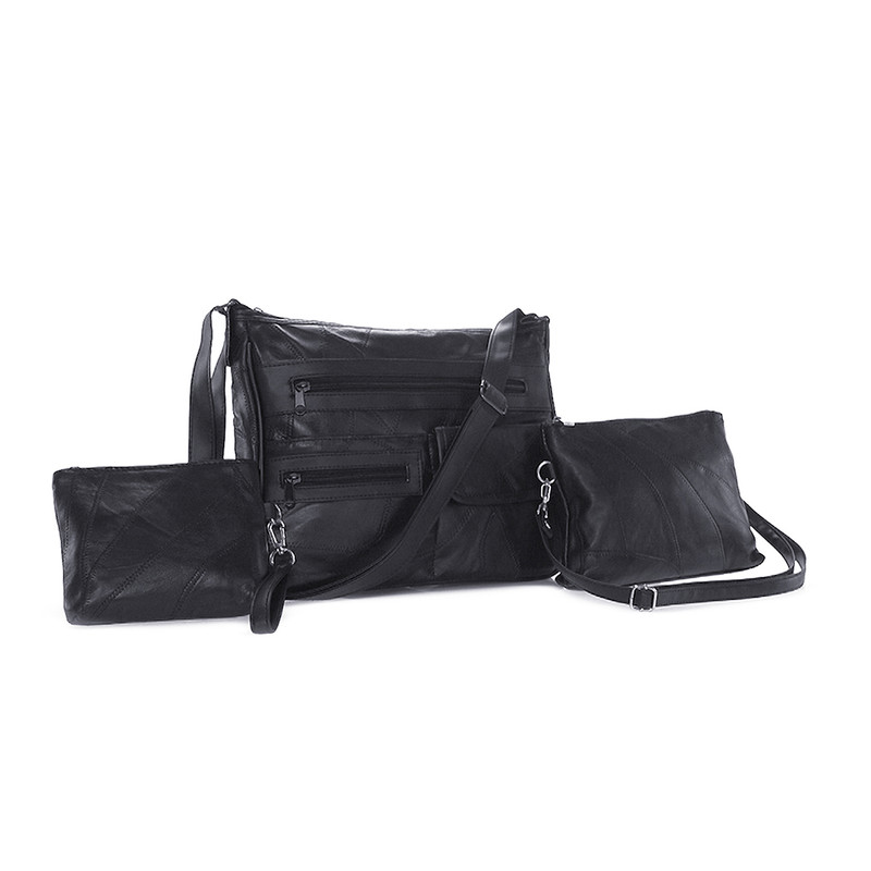 фото Комплект (кошелек+сумка) женский leomax 49502-01, черный