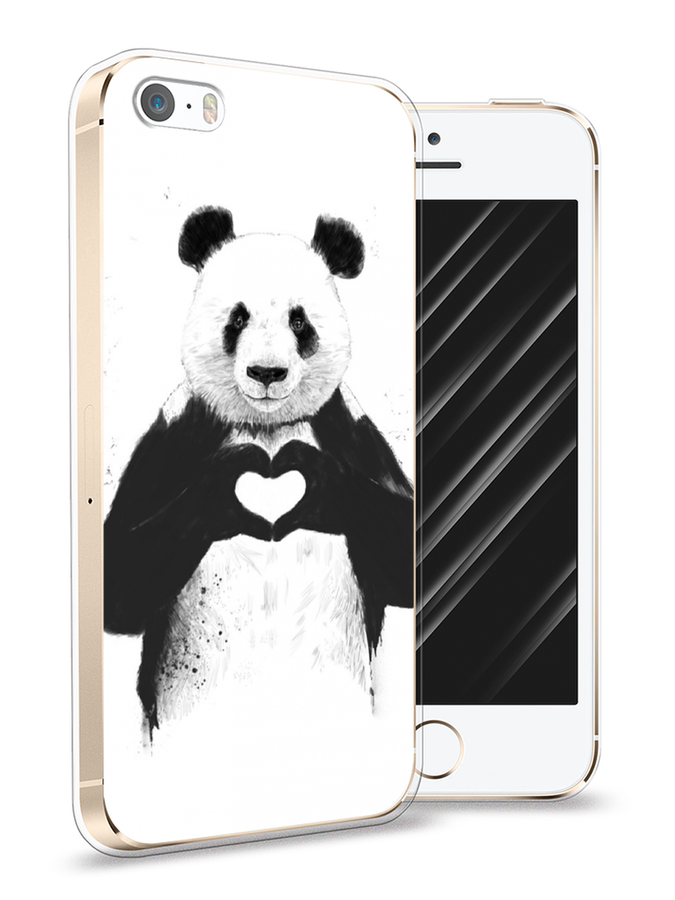 

Чехол Awog на Apple iPhone 5 / Айфон 5 "Панда love", Разноцветный, 10350-10