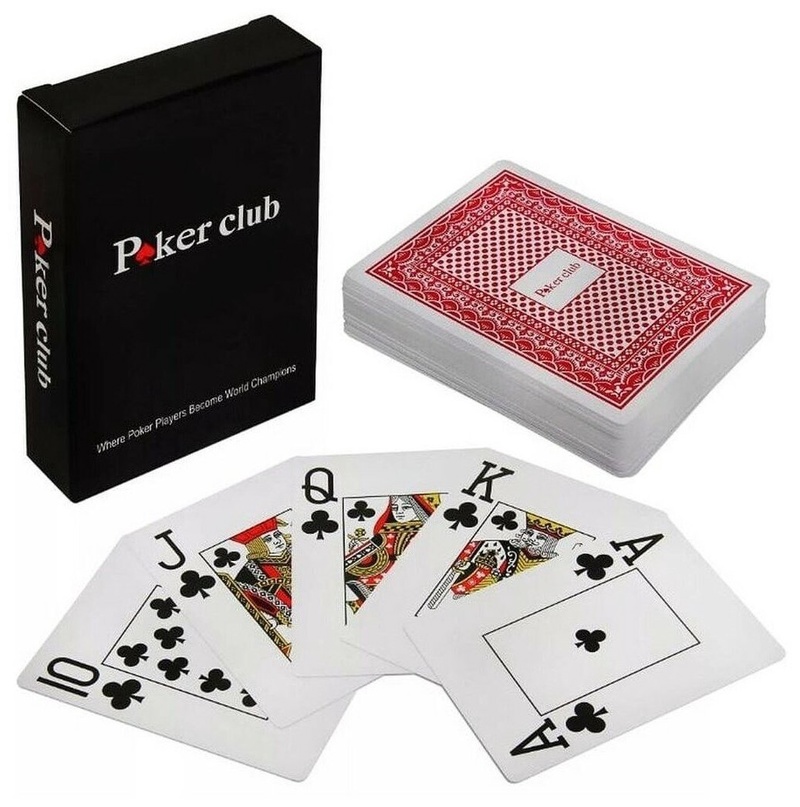 

Настольня игра Poker Club Покерные карты Poker Club, 54, красный, PLASTIC PLAYING CARDS 8028