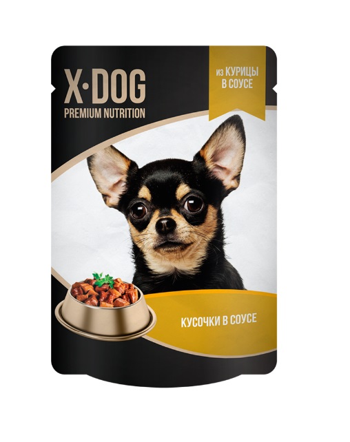 Влажный корм для собак X-DOG, курица, 24шт по 85г