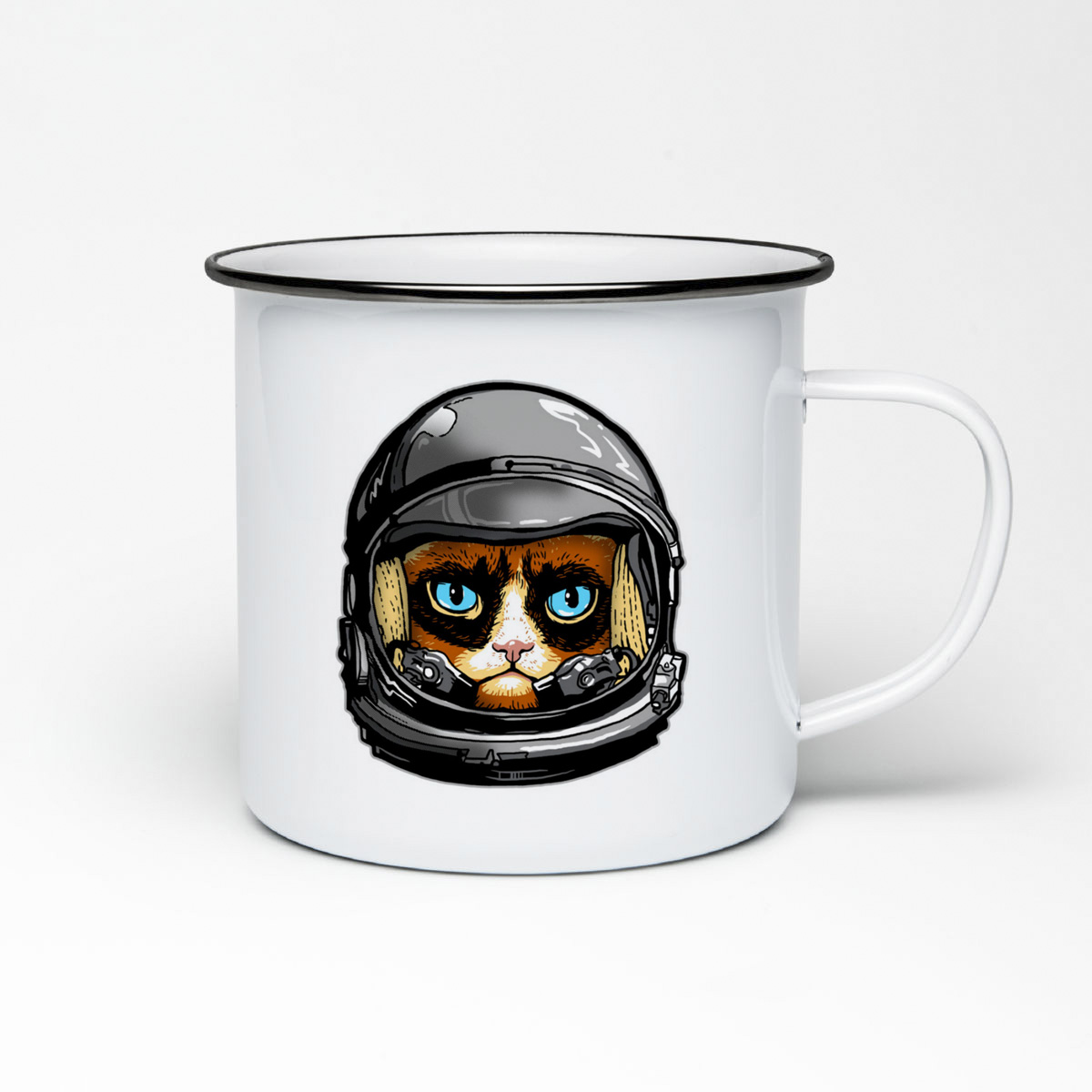 

Кружка металлическая CoolPodarok Кот в скафандре голубые глаза