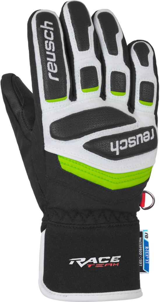фото Горнолыжные перчатки reusch prime race r-tex® xt junior (19/20) (black/white/neon green)