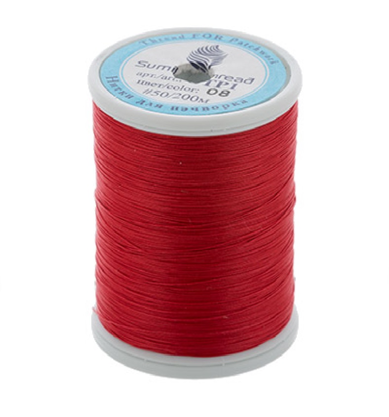 

Нитки SumikoThread 100% хлопок, 219 я, 200 м, №08 красный
