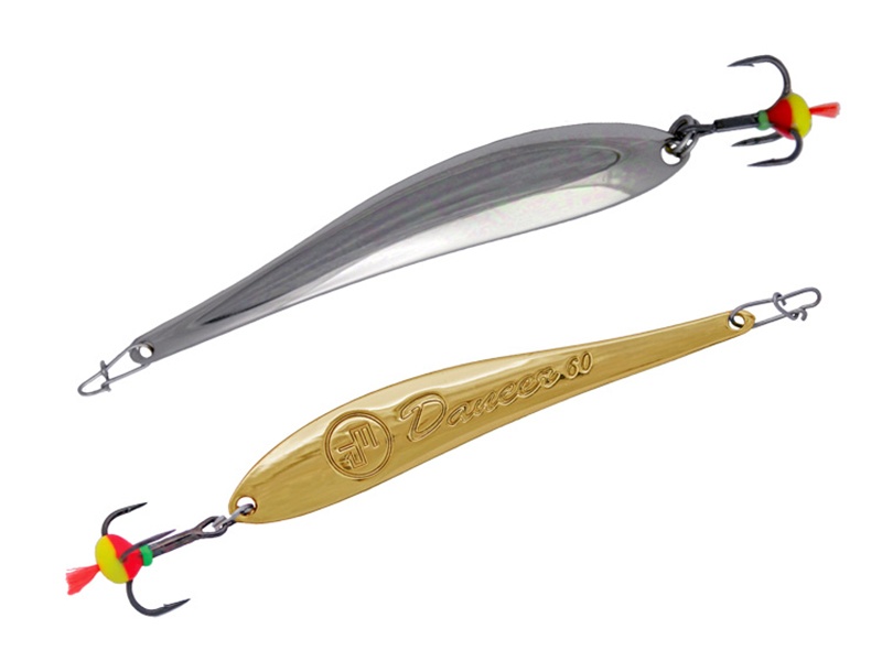 

Блесна вертикальная ECOPRO Dancer, 60мм, 8гр, S/G, Двойник, Золотистый;серебристый
