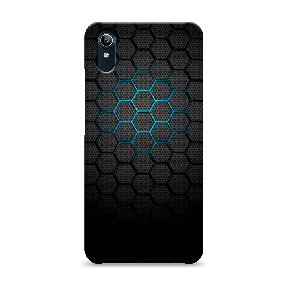 фото Пластиковый чехол "бирюзовые соты" на vivo y91c awog
