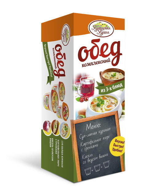 

Комплексный обед №1 "Кубанская кухня" (3стакана/93г), комплект 12 шт, комплексный обед №1