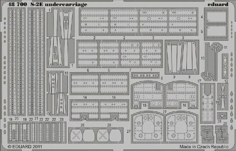 

Фототравление Eduard 48700 S-2E undercarriage 1/48, Однотонный