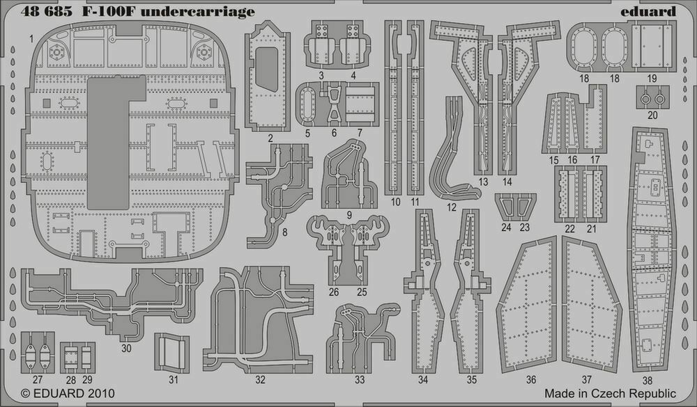 

Фототравление Eduard 48685 F-100F undercarriage 1/48, Однотонный