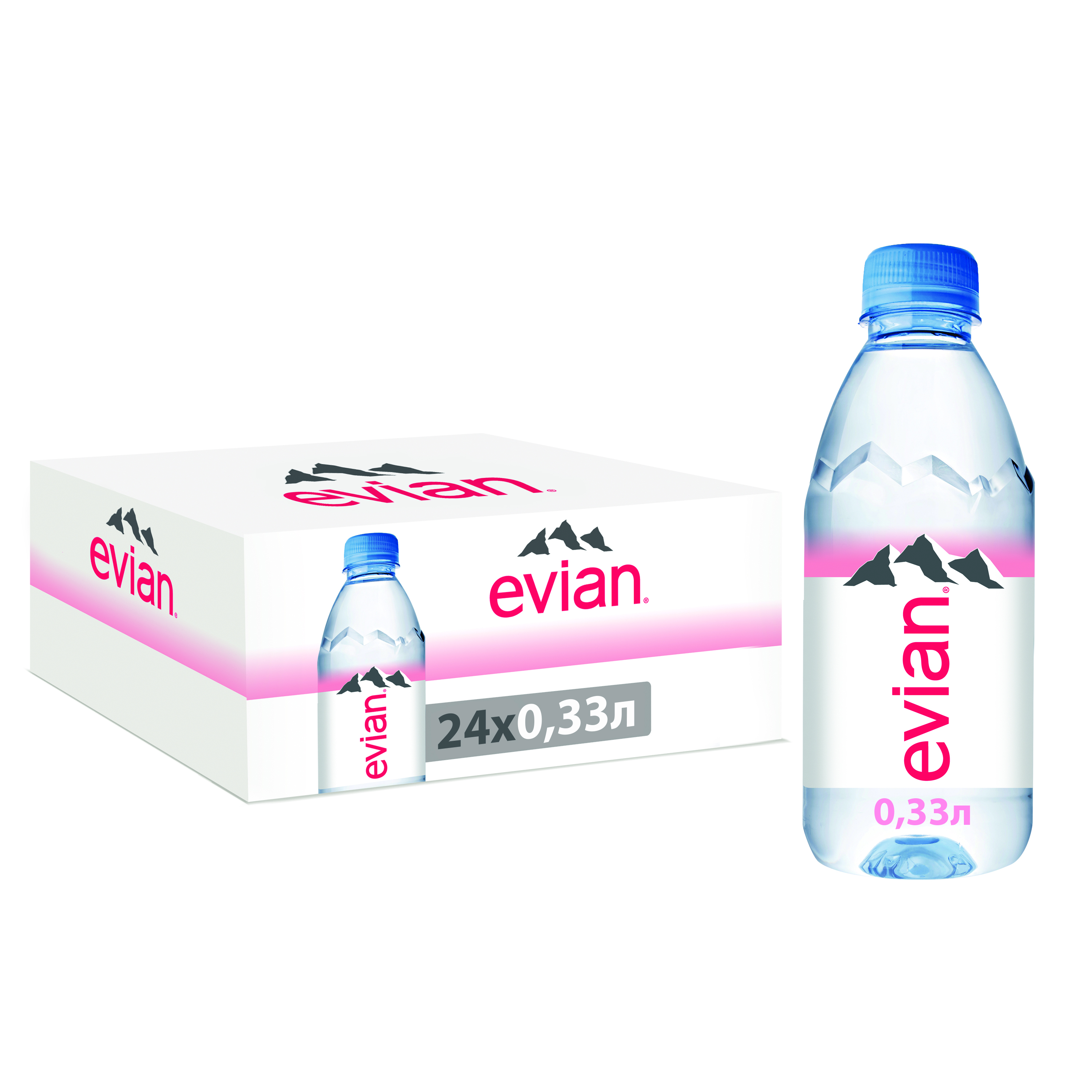 33 л. Вода минеральная Evian 0.33л. Эвиан 0,33 ПЭТ. Вода Эвиан 0.33 пластик. Evian 24 шт по 0,33 л.