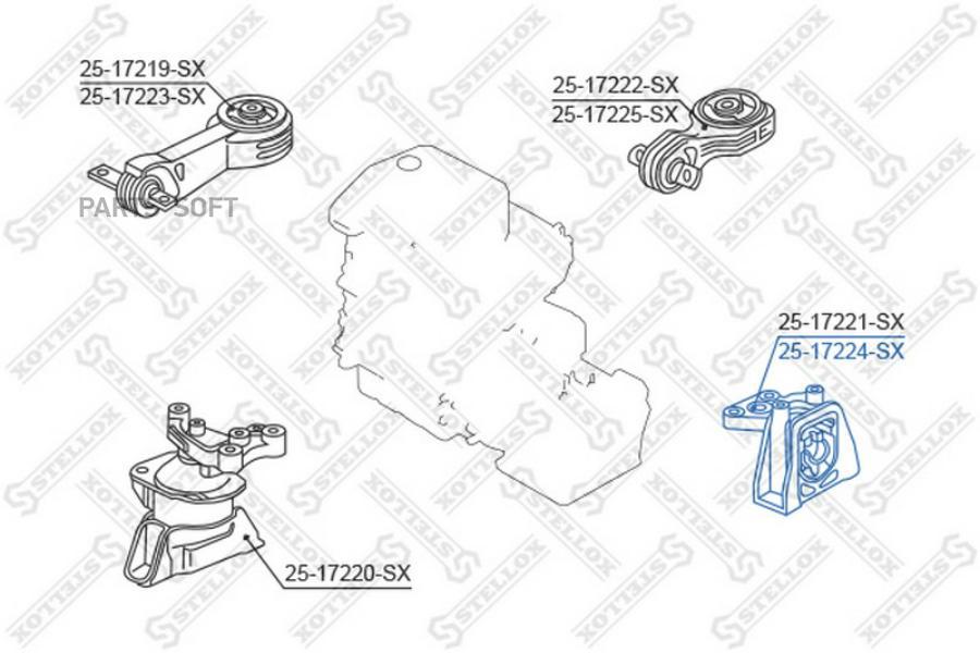 

STELLOX Подушка ДВС STELLOX 2517224sx
