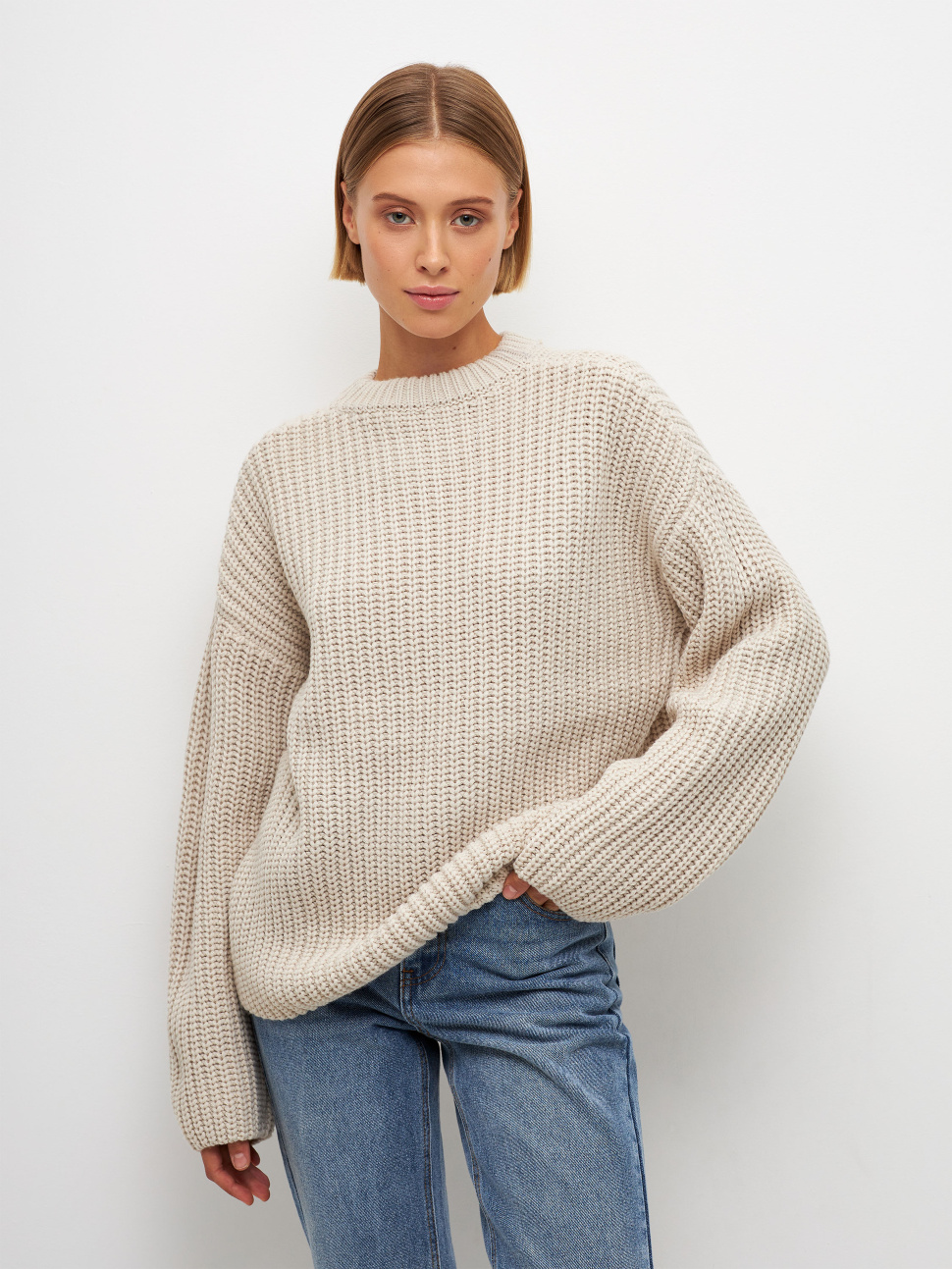 

Джемпер женский Sela Moms 2810010662 белый XL, 2810010662