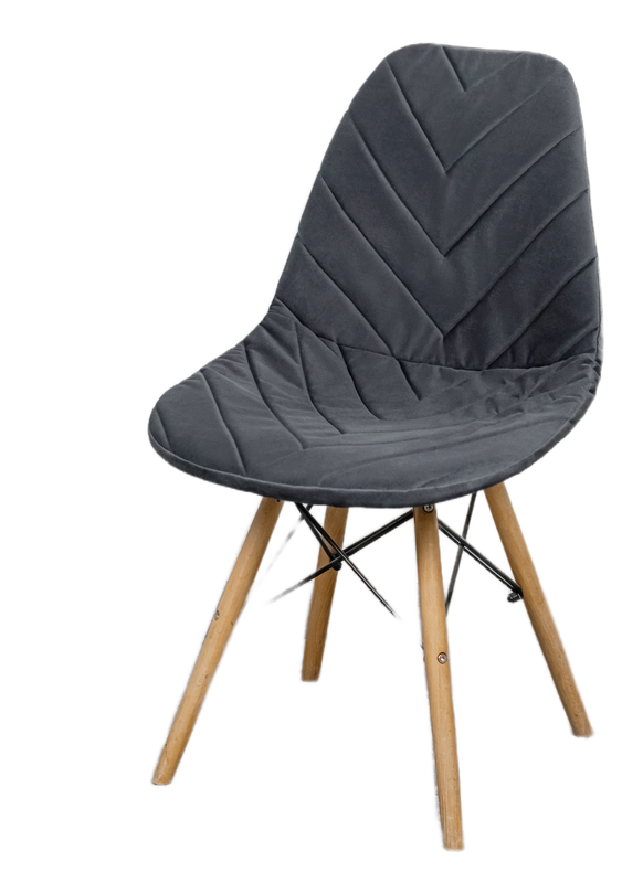 фото Чехол на стул eames dsw из велюра chiedocover, 40х46, елка, темно-серый