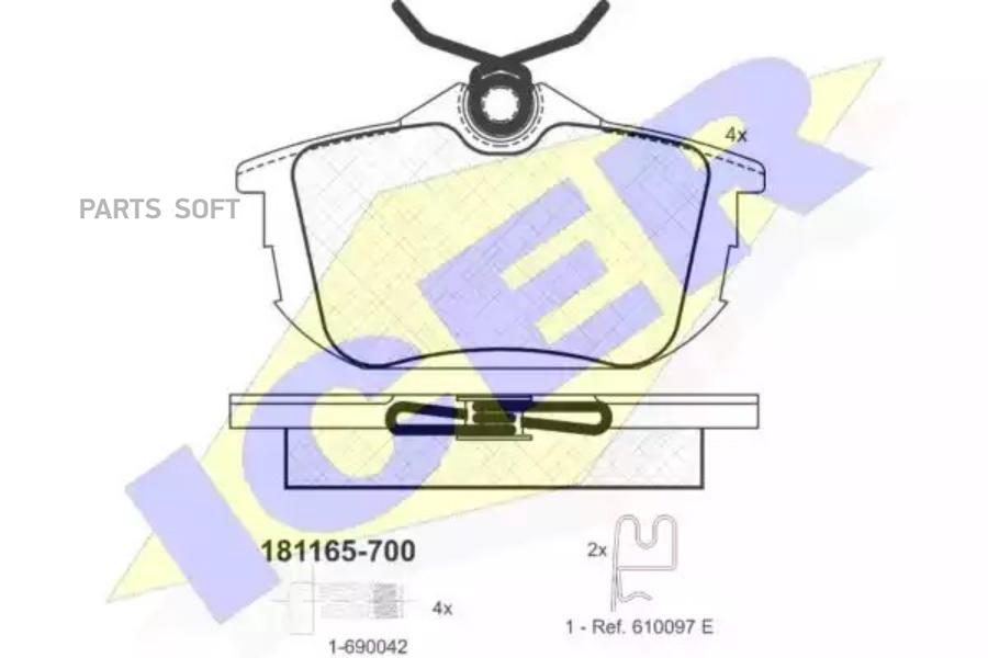 

Тормозные колодки ICER задние для Volvo s40 all 1995-2004 181165700