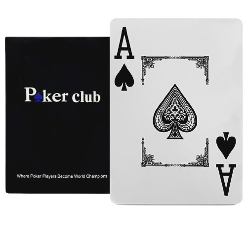 фото Настольная игра poker club покерные карты poker club, 54 шт, синий nobrand