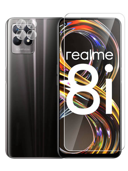 фото Гибридное защитное стекло brozo на экран и камеру realme 8i