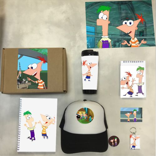 

Бокс с подарком финес и ферб, phineas and ferb 0007, 8 предметов