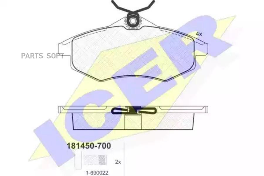 

Комплект тормозных колодок ICER 181450-700