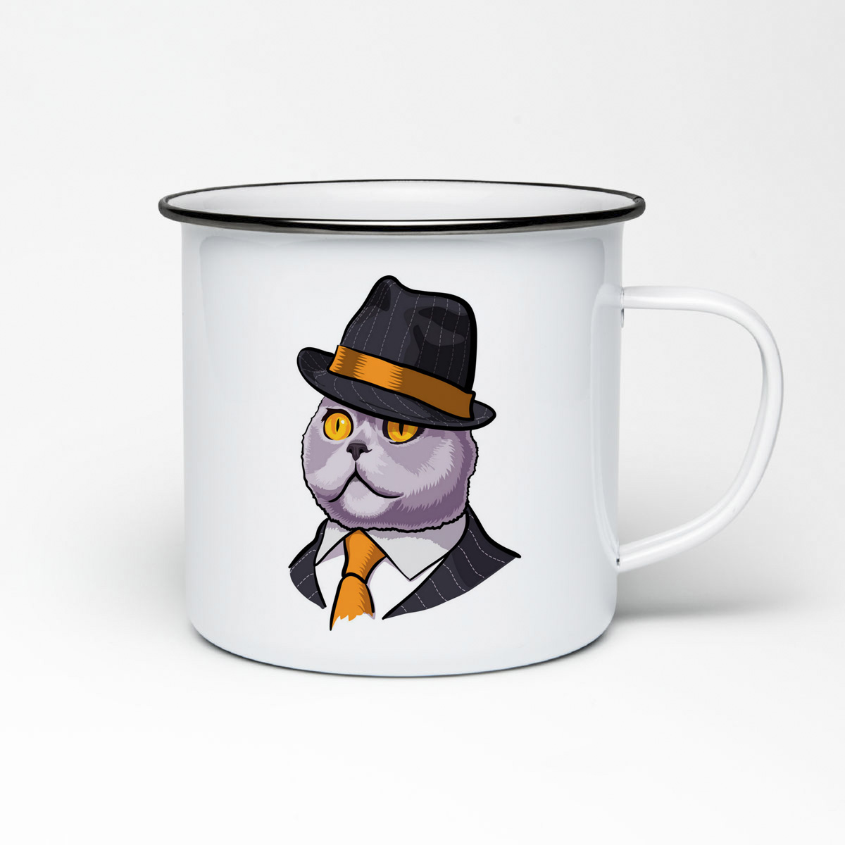 

Кружка металлическая CoolPodarok Кот в костюме галстук и шляпа