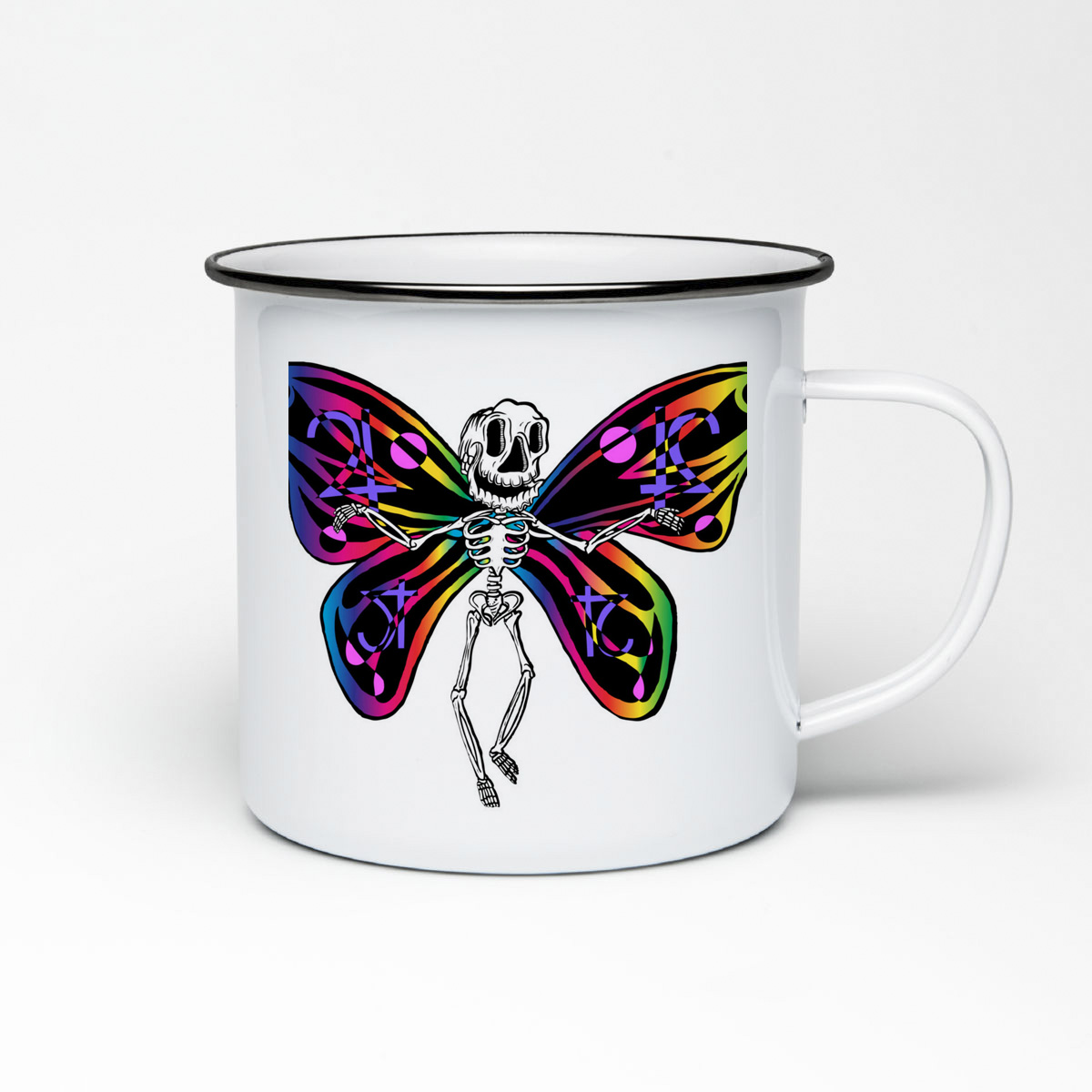 

Кружка металлическая CoolPodarok Скилет бабочка