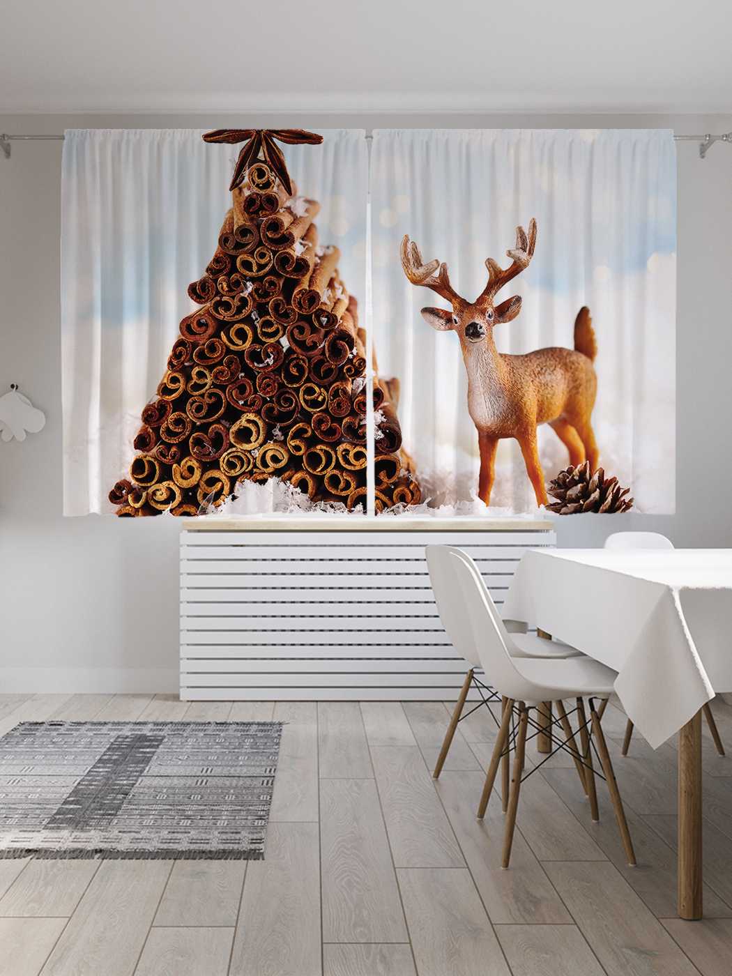 фото Классические шторы joyarty "фигурная ель", серия oxford delux, 2 полотна 145x180 см