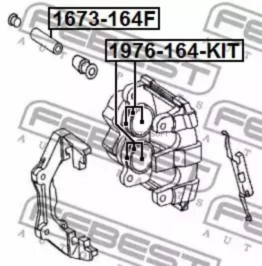 

FEBEST 1673164F ПЫЛЬНИК НАПРАВЛЯЮЩЕЙ СУППОРТА ТОРМОЗНОГО ПЕРЕДНЕГО КОМПЛЕКТ
