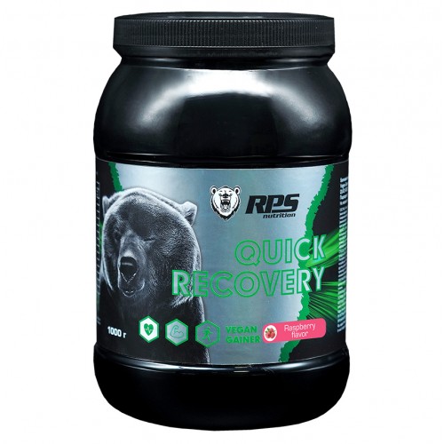 фото Гейнер rps nutrition quick recovery vegan gainer (банка) - 1000 грамм, малина