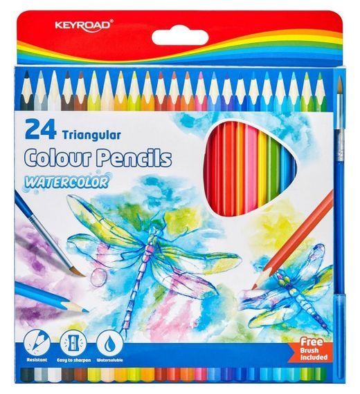 Карандаши акварельные Keyroad Watercolor KR972680 с кистью 24 цвета 865₽