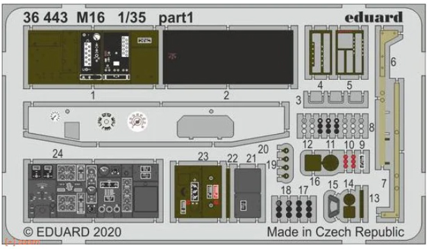 

Фототравление Eduard 36443 M16 1/35, Цветной