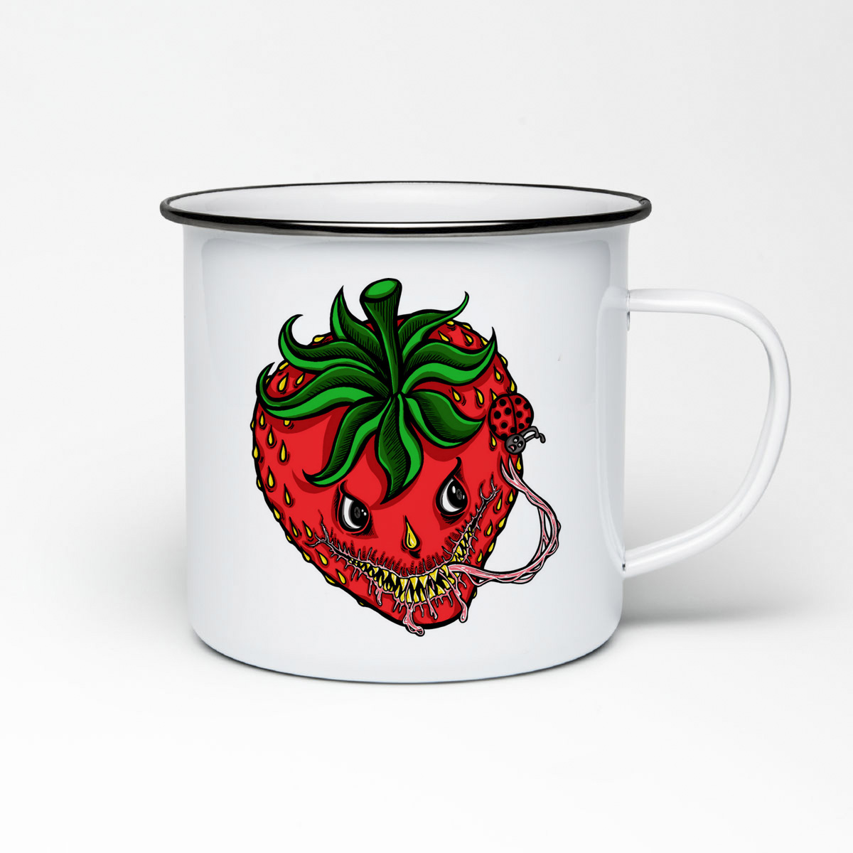 

Кружка металлическая CoolPodarok Клубника со страшной пастью