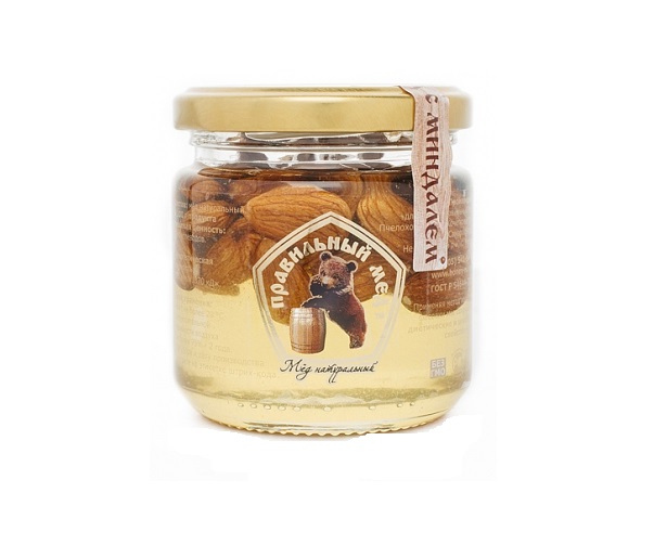 Мед Правильный мед Натуральный с миндалем 250 г