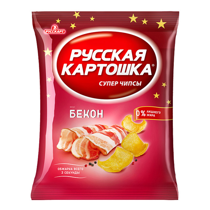 Чипсы картофельные Русская Картошка со вкусом бекона 50 г