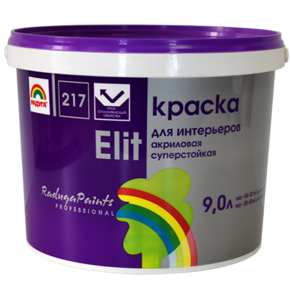 

Краска радуга элит 217 база а 9л белая, Белый