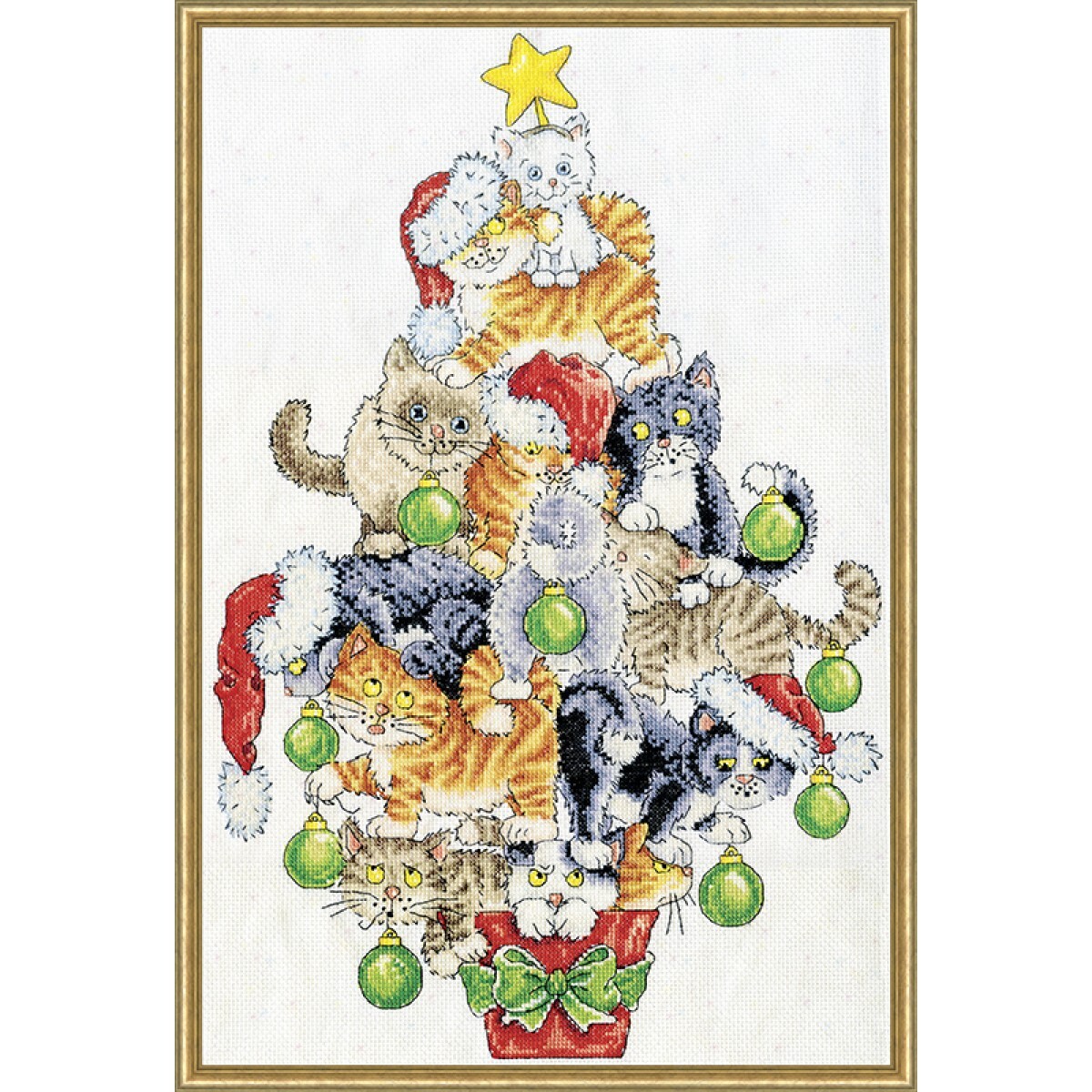 фото Набор для вышивания design works рождественская елка из кошек, 3419