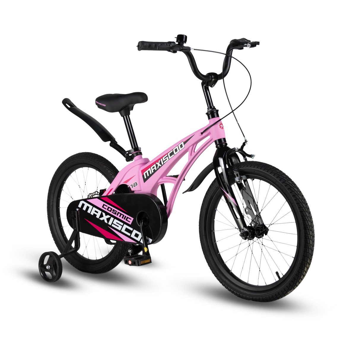 Детский велосипед MAXISCOO Cosmic 18 Стандарт 2024 розовый матовый