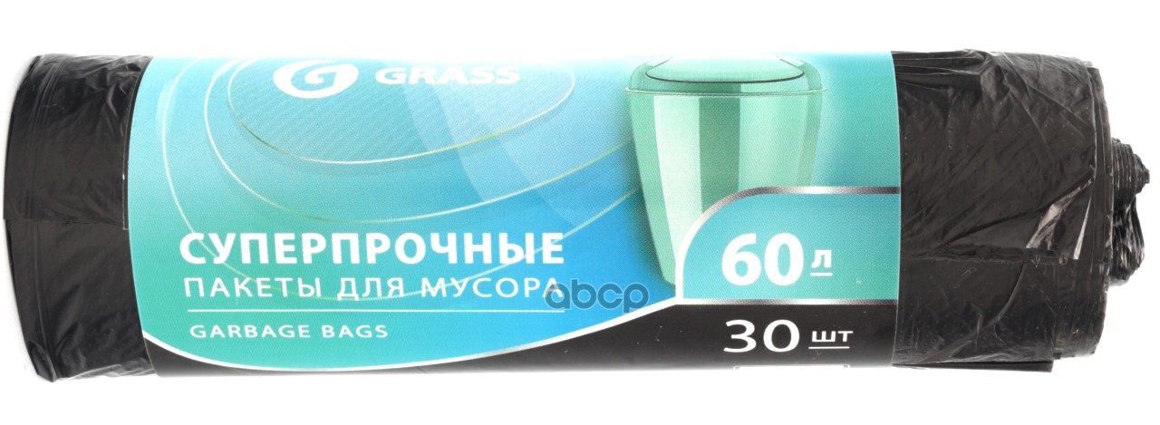 Grass Мешок Для Мусора Пнд В Рулоне 60л. 65-55 8 Мкр. (Черный) (Рул. GraSS арт. PP0021