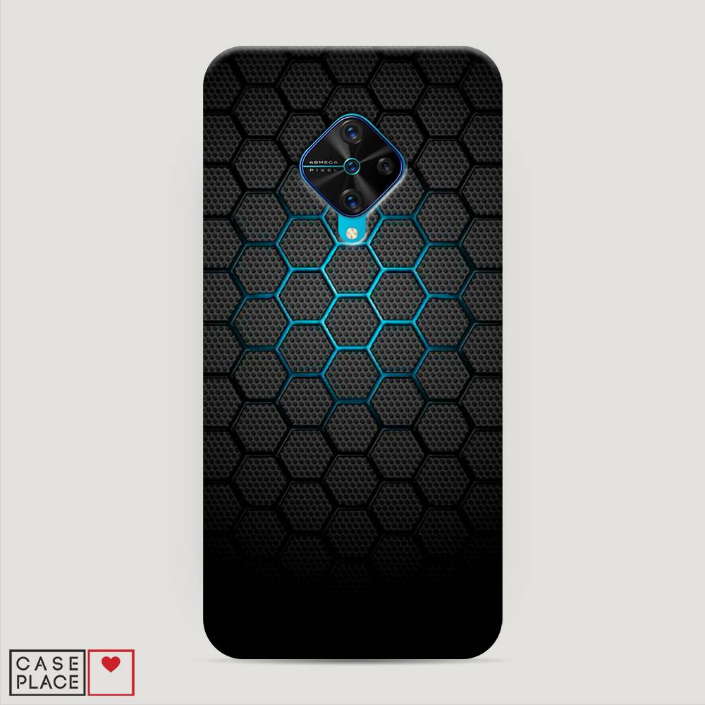 

Пластиковый чехол "Бирюзовые соты" на Vivo V17, 261520-2