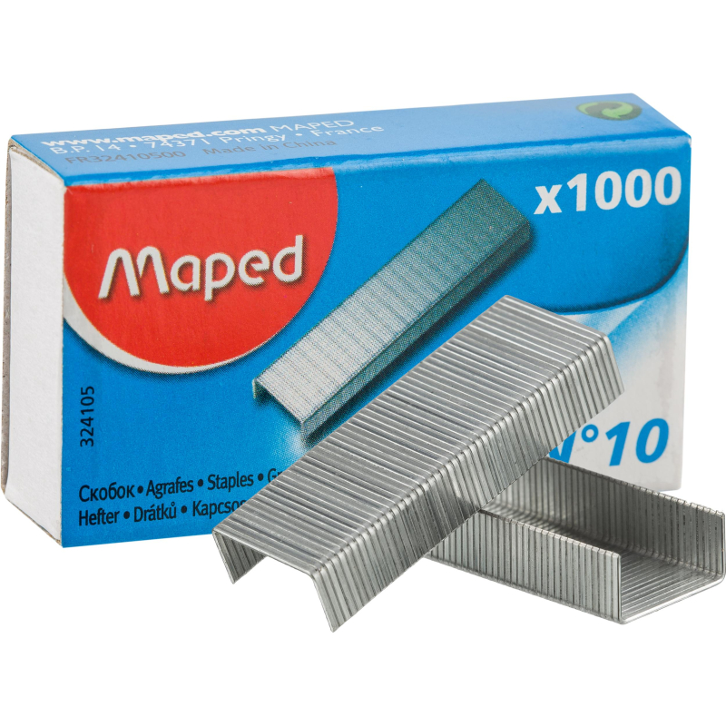 Скобы для степлера №10 Maped оцинкованные 1000 шт в уп, (8шт.)