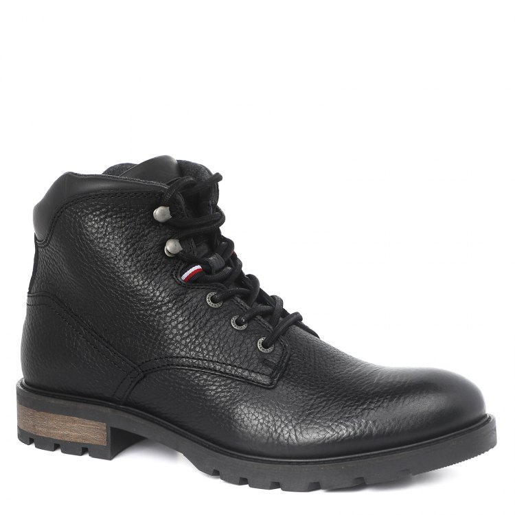 фото Мужские ботинки tommy hilfiger classic warm tumble lth boot fm0fm03056 черный р.42 eu